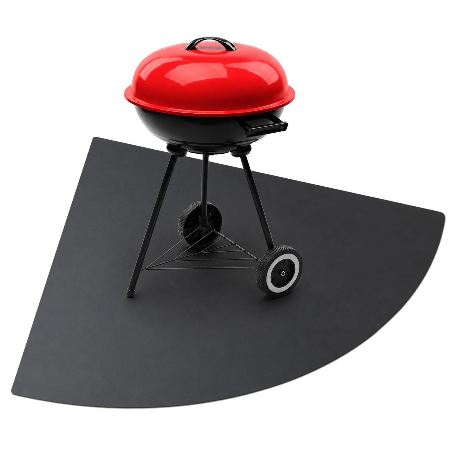 Duża Żaroodporna Blacha pod Grill BBQ ¼ 100x100 cm | Osłona Trawy i Podłogi przed Spaleniem | Skuteczna Ochrona przed Olejem i Brudem | Płyta na Tars i Patio - Czarna Stal Malowana Proszkowo