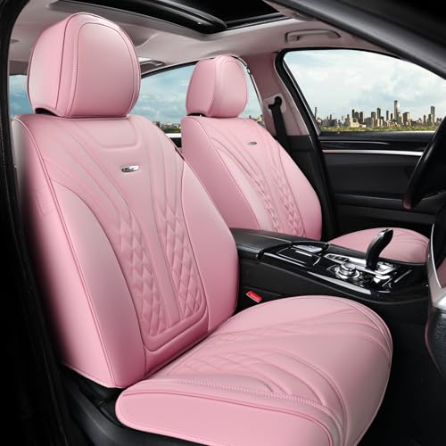 Image of Coverado Car Seat Covers, Car Seat Covers Front Seats, 2-Pack Front Seat Cover, Nappa Leather Waterproof Seat Covers, Car Seat Protectors, Automotive Seat Covers Universal Fit for Most Vehicles