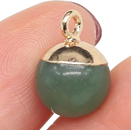 Miniatura 6 de LHJ 6 dijes de piedra natural con forma de bola, dijes de cristal de ágata aleatoria para hacer joyas, collares, pulseras, Ágata