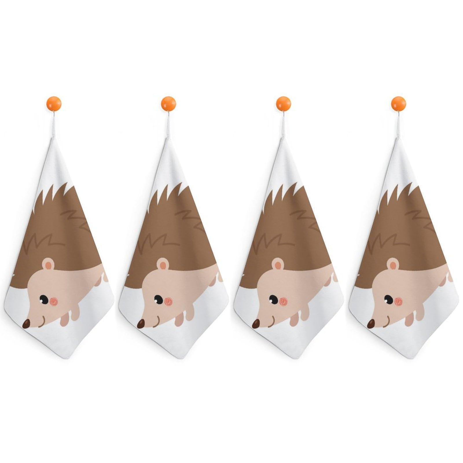 LWORZIIB 4 Piece Hanging Hand Towels, Hedgehog Small Dry Hand Towel for Kitchen Bathroom