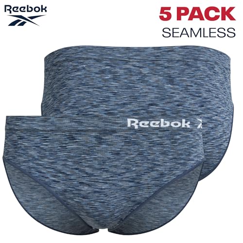Image of Reebok Womens Bikini Underwear - 5 Pack Soft Stretch Performance Tag Free Briefs Bikini Panties Seamless Underwear for Women