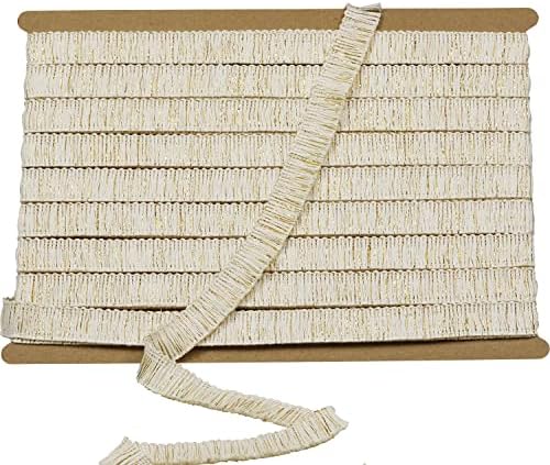 10 Yard 20mm/0.78 Inch Vintage Knotted Cotton Fringe Fringe Tassels Trim, Boho Long Fringe Trim, Sewing Fringe Trim for Drapery Curtain Pillow Carpet Lamp Fringe Crafts (Beige-20mm)