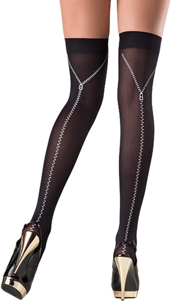 Opaque Black Thigh Highs - Black - One Size