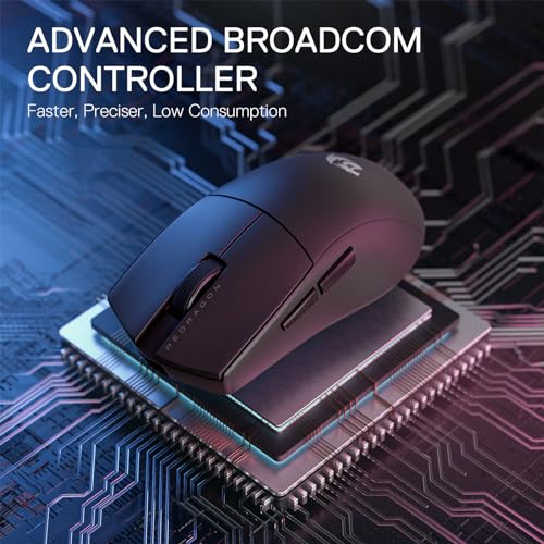 Image of Redragon M916 PRO 3-Mode Wireless Gaming Mouse, 55G Ultra-Light 26K DPI Mouse w /Ergonomic Natural Grip Build, Full Programmable Buttons, Software Supports DIY Keybinds & DPI