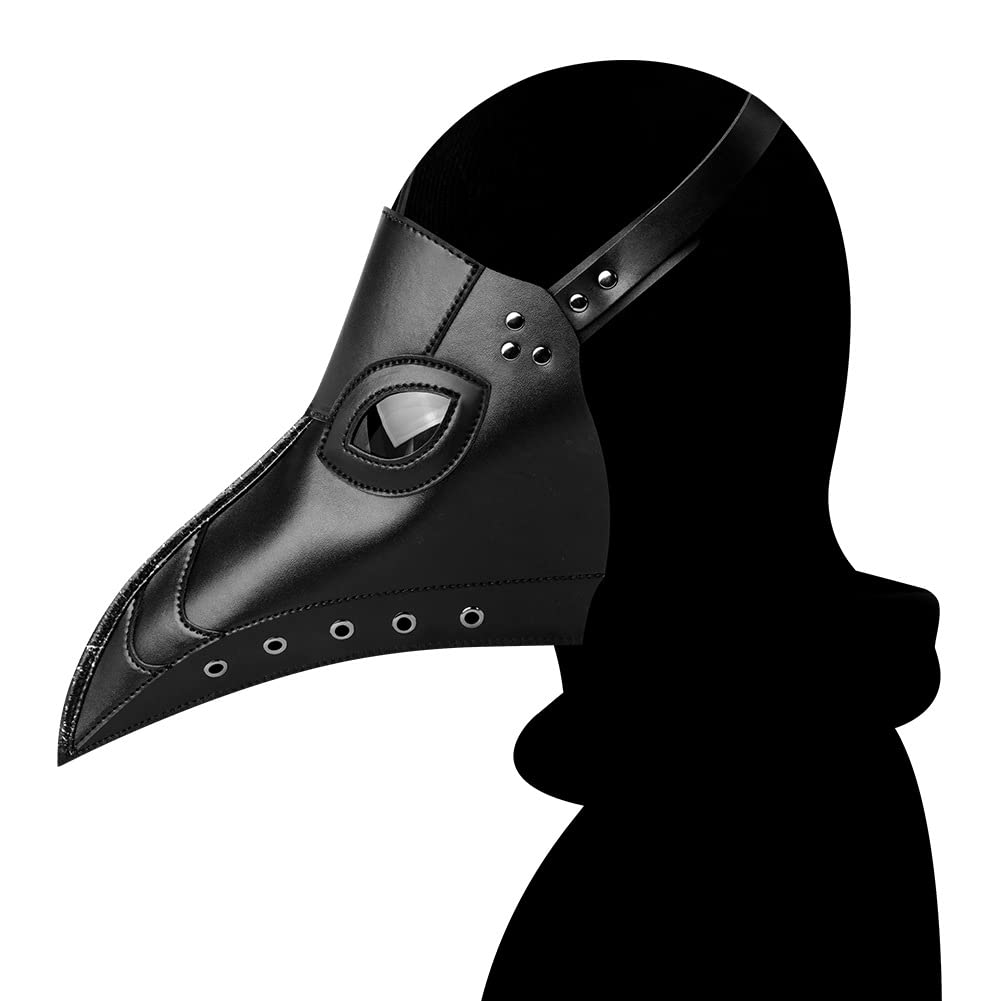 ThinkTop Plague Doctor Bird Mask Long Nose Beak Mask, Steampunk Halloween Cosplay Costume Props for Party…
