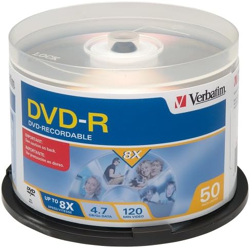 Verbatim 8X 4.7 GB DVD-R Spindle (50 Discs)