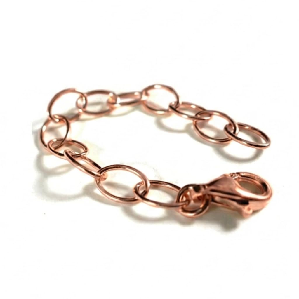 Kettenverlängerung Roségold 6,5cm, Beate Stohr Silber 925 vergoldet mit Karabiner, Verlängerungskette für Halskette Armband Fußkette, individuell verstellbar