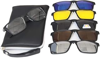5 in 1 Magnetic Clip On Sunglasses Polarized Glasses For Travel, 2258A