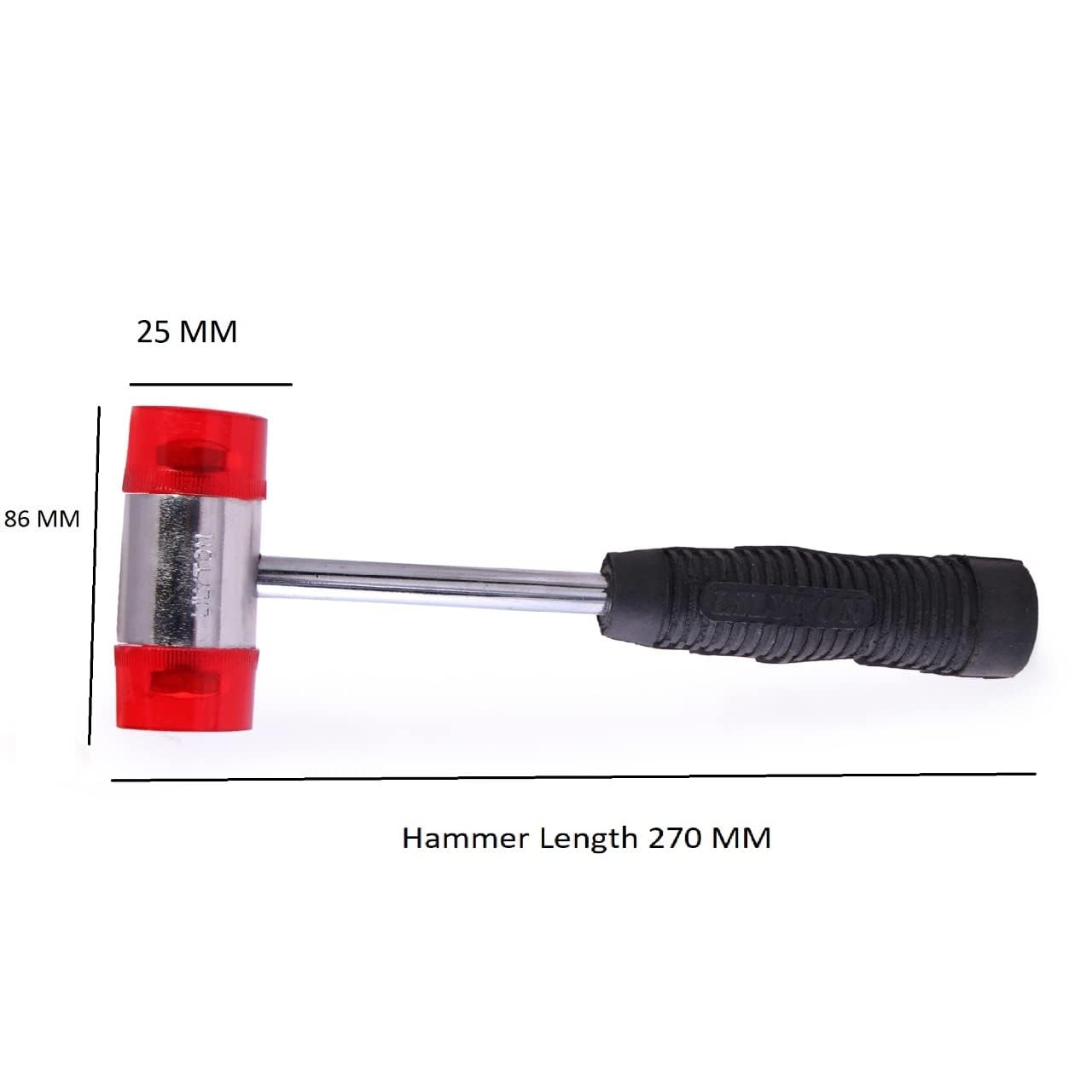 25 mm łeb nylonowy młotek stalowy uchwyt gumowy uchwyt z 2 zapasowymi nylonowymi młotkami/końcówką-39