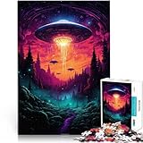 Puzzles para naves espaciales alienígenas Puzzle de 1000 piezas Juegos educativos 19.7 x29.5 pulgadas Rompecabezas de madera para adultos y niños de 14 años y más buen regalo para adultos y niños