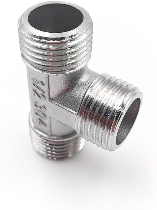 1pc External 3-Way 3/8" BSP Elbow Butt Adapter 304 Stainless Steel Pipe Fittings Suitable Home Piping