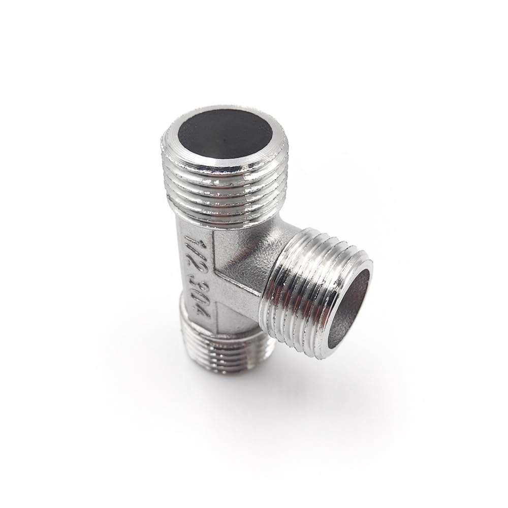 AUOQKQUT 1pc External 3-Way 1" BSP Elbow Butt 304 Stainless Steel Pipe Fittings Suitable Home Piping AUOQKQUT