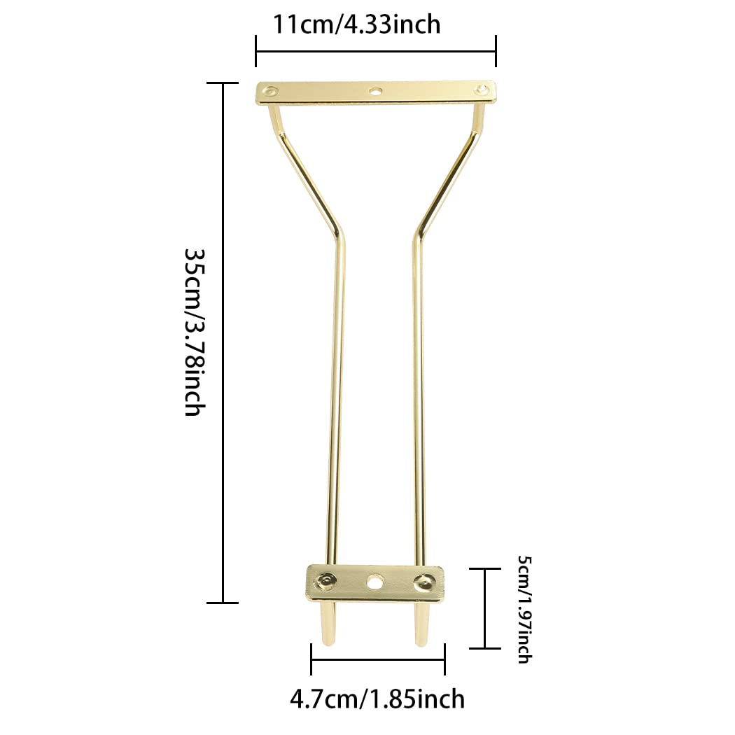 Dianoo Gold Wine Glass Holder, 27.5cm Single Row, 2 Pack - Image 3
