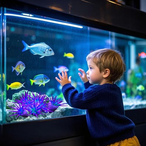 Image of ZtohPyo Glowing Effect Fish Tank Aquarium Decorations, Artificial Silicone Plants Ornaments for Fish Tank Landscape Decor Glow in The Dark Soft Anemone for Small Aquarium Decoration (Purple Anemone)