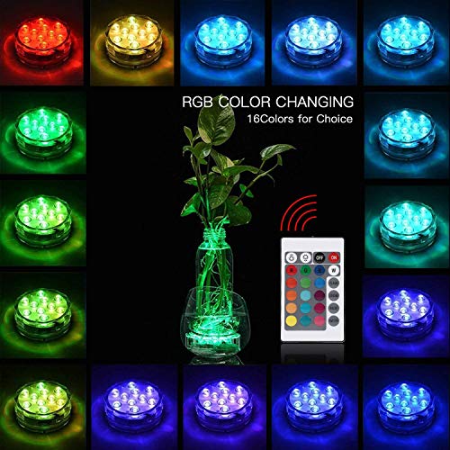 LEDGLE Poolbeleuchtung Unterwasser Led Licht wasserdichte RGB Beleuchtung mit RF Fernbedienung 10 LED Lampe für Teich… – Bild 7