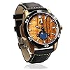 “The Castaway” Hawaiian Koa Wood Watch (47mm, Copper & Leather)