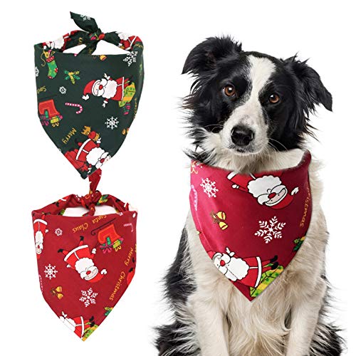 Dog Bandana,Christmas Pets Scarf,Christmas Dog Bandana,Dog Kerchiefs,Triangle Dog Scarf,Pet Bandana,Pet Dog Kerchief Neckerchief,Puppies Kerchief Bibs,for Small Medium Large Dog and Cats,2 Pcs