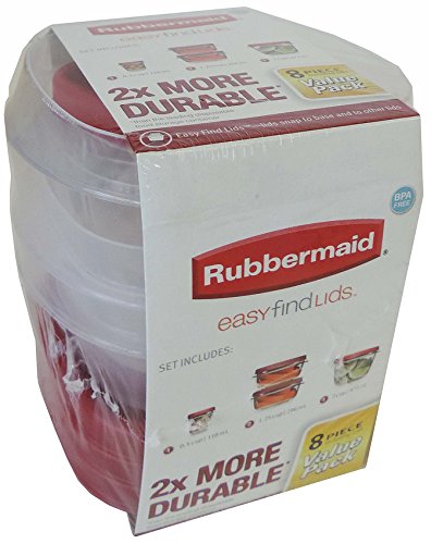 RubbermaidRubbermaind 8 value pack including lids, 1.7 Ounce