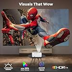 [AI Movin 2.0 System/1200 ANSI/Auto Focus] Projector-4K with WiFi 6 and Bluetooth, 30W DoIby Audio Netflix-Licensed Outdoor-Projector, Lisowod 1080P Smart Portable Proyector with HDR10+ 2025 Upgraded - Image 5