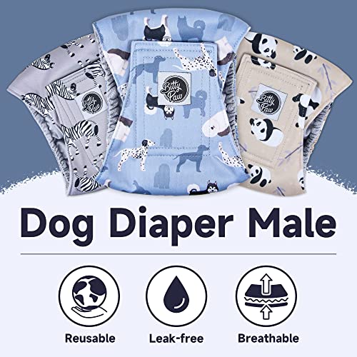 Bitty Paw Panda Male Dog Diapers- Male Belly Bands For Dogs (Pack Of 3), Washable Reusable Dog Male Wraps-Dog Belly Wrap Diapers For Male Dog Xs #TOP2