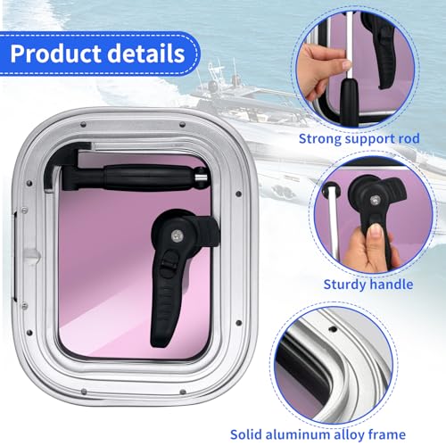 Anodized Aluminum Boat Porthole Window Marine Boat Hatch Lids Camper Truck RV (Silver Frame) (11.6 inch*9.5 inch) by Smart Marine - Image 4