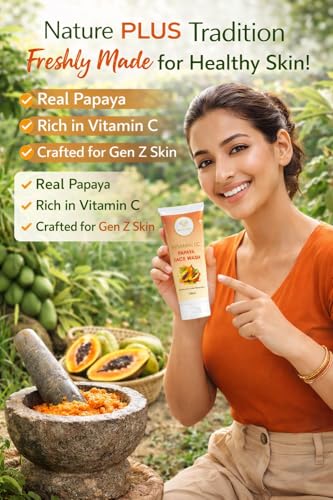 Image of Vitamin C and Papaya Face Wash for Brightening and Pigmentation Control | Glow Boosting Tan Removal Face Wash | Deep Cleansing Daily Cleanser for All Skin Types (100ml)
