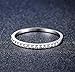 Greendou Fashion Jewelry 2mm 925 Sterling Silver Wedding Band Cubic Zirconia Half Eternity Stackable Engagement Ring Size 5-10 (7, Silver)