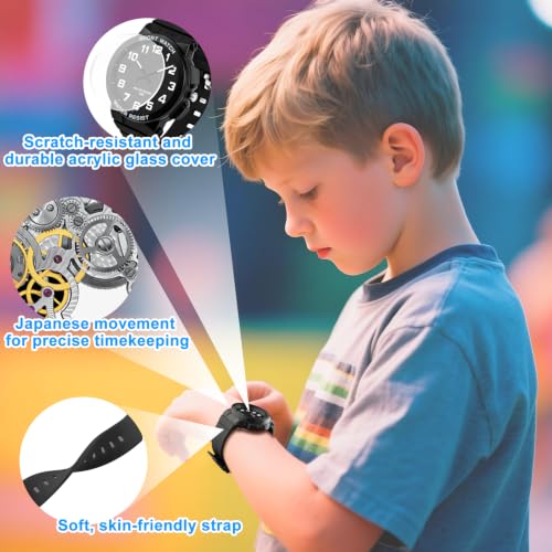Image of Juboos Kids Watch Analog for Boys Girls, Childrens Waterproof Soft Strap Kids Time Teaching Quartz Wristwatch for Ages 5-15