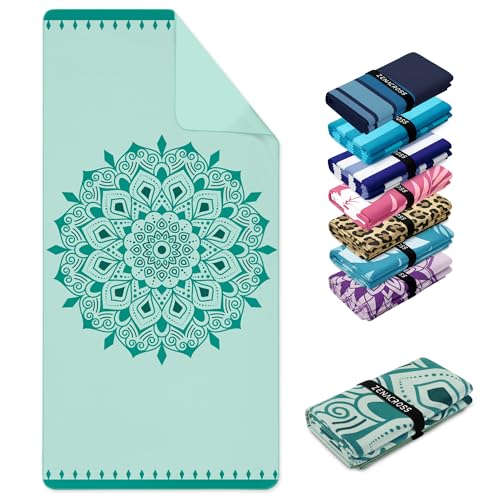 ZENACROSS Strandtuch XXL 90x180 cm - Mikrofaser Handtuch Groß - Schnelltrocknendes Handtuch Mikrofaser, Sandfrei - Leichtes und Kompaktes - Aqua