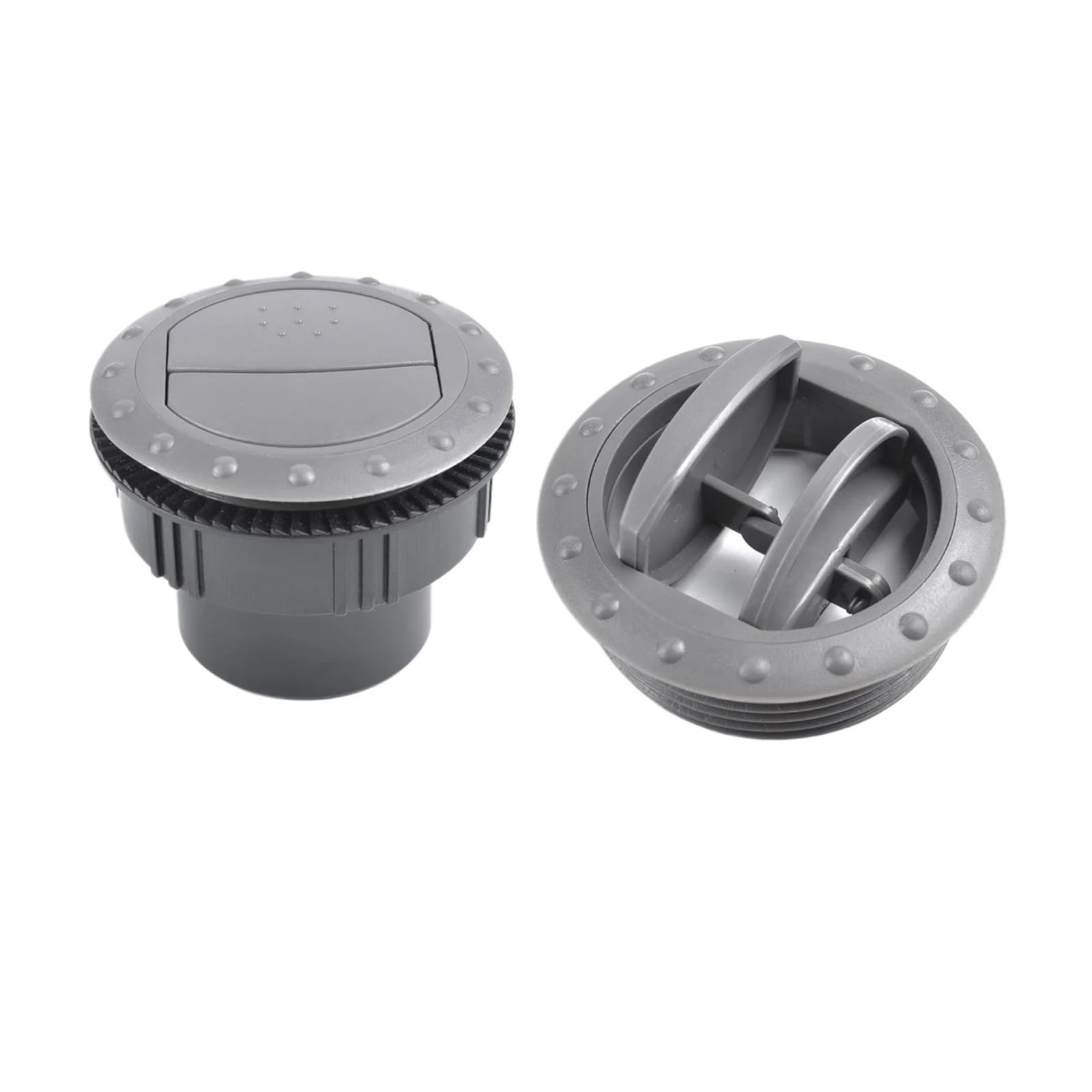 Dfgbapkbl Grey Car Heater Outlet Air Vent 2Pcs 60Mm Dashboard Air Conditioning Deflector Outlet Vent Exhaust Grille Side Roof Round Ventilation For Car(Grey)