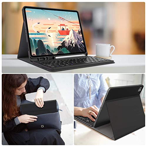 Chesona Ipad Pro 12.9 Inch 2022 Case With Keyboard, Keyboard (For 12.9-Inch Ipad Pro - 6Th Generation, 5Th/4Th/3Rd Generation) - Wireless Detachable - With Pencil Holder For 2022 Ipad Pro 12.9, Black #TOP6