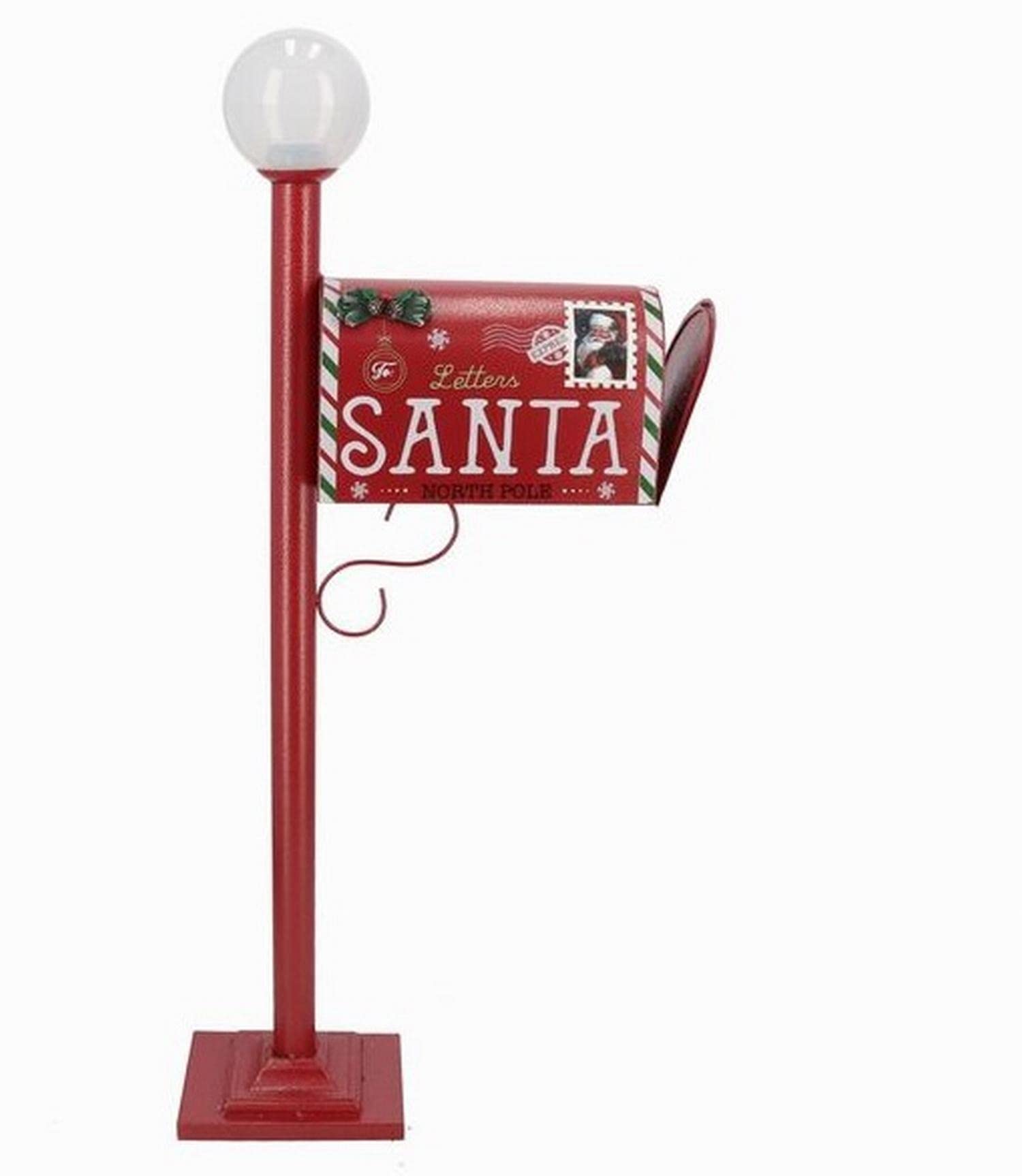 Gerimport Buzón de Navidad Tipo Americano con Led decoración Navidad 113 x 46 x 18.5 cm (Funciona una Pila A no incluida)