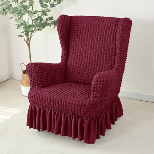 Housse de chaise à dossier ailé protège les meubles de style
