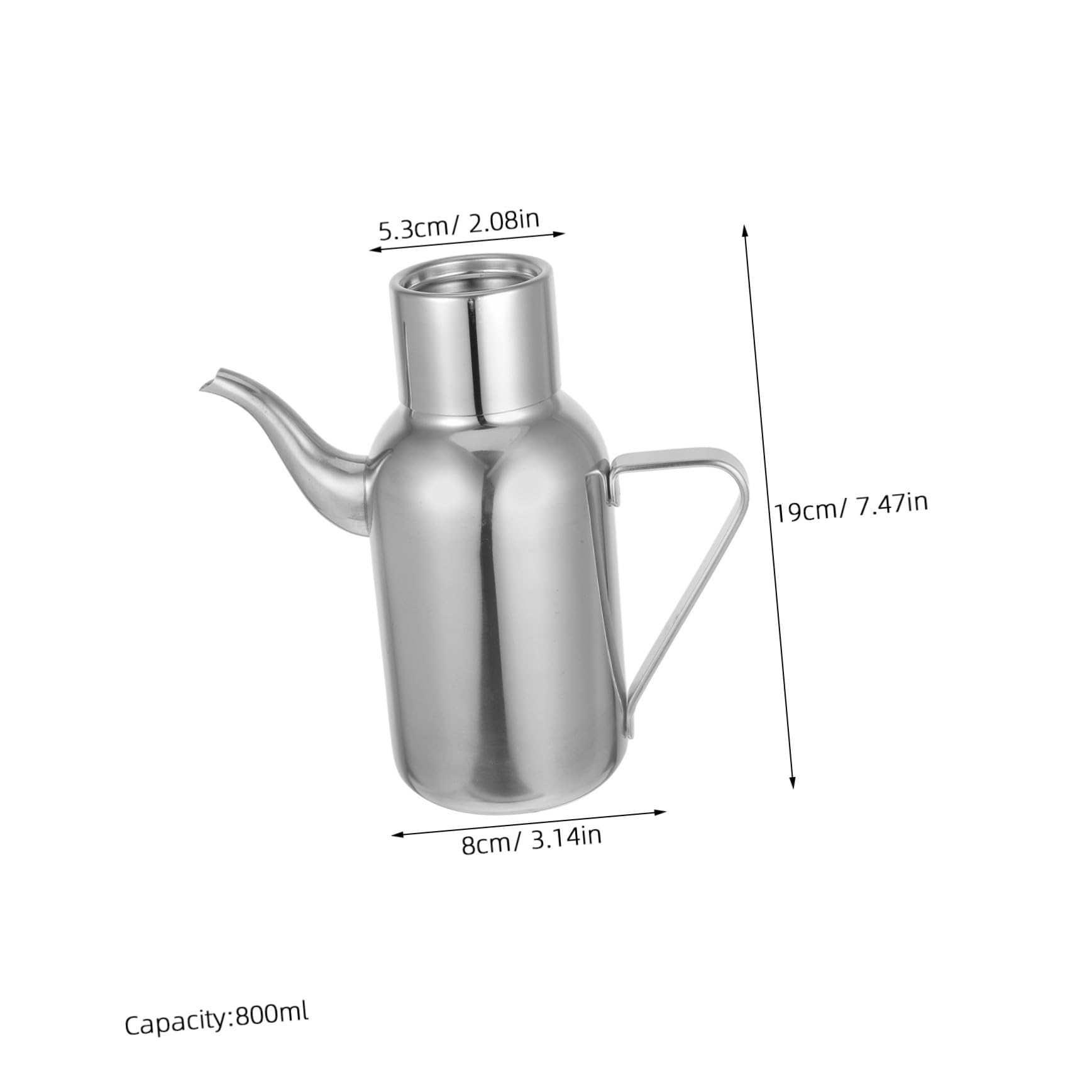 Mipcase Distributore Olio in Acciaio Inox 304 da 800ml Beccuccio Antigoccia, Bottiglia per Olio D’oliva e Aceto per Cucina Domestica, Ristorante e Buffet