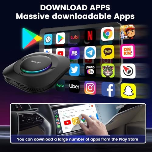 Image of Carlinkit Tbox S2 Android 13.0 Ai Box (Superior Version), Qualcomm 6115 Chip with 4+64GB, 4G Cellular, IPTV Video, SIM /TF Card, Google Play, Only Suitable for Factory Wired CarPlay /AA Cars