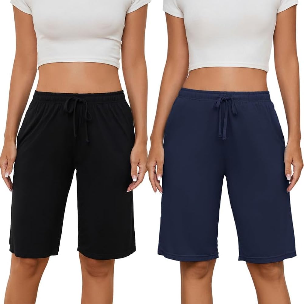 HEARTNICE Womens Soft Pajama Shorts Lounge Bermuda Shorts