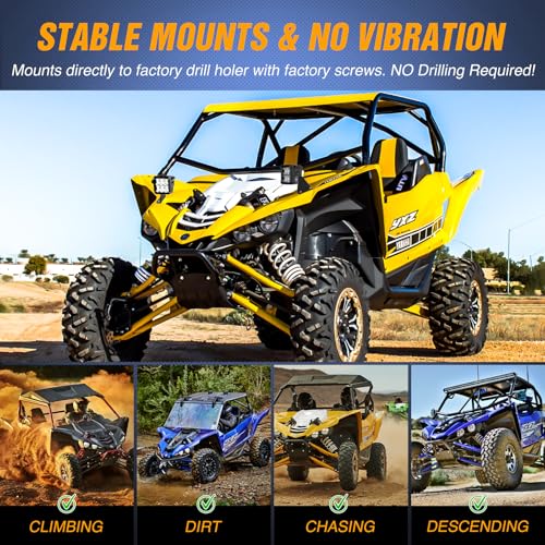 Image of Nilight Light Bar Mounting Brackets for 40-42 Inch LED Straight Curved Lights UTV Roof Upper Windshield Compatible with Yamaha YXZ 1000 1000R Models 2016 2017 2018
