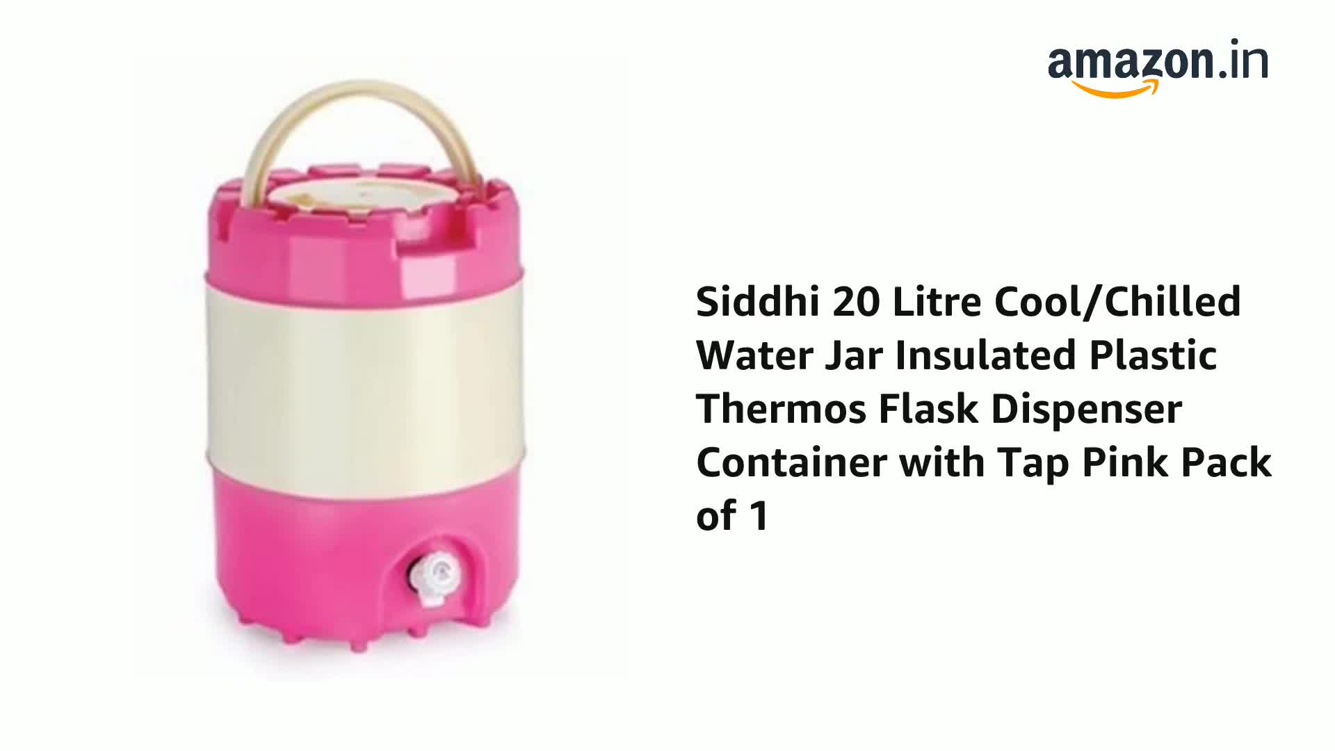 Siddhi 20 Litre Cool/Chilled Water Jar Insulated Plastic