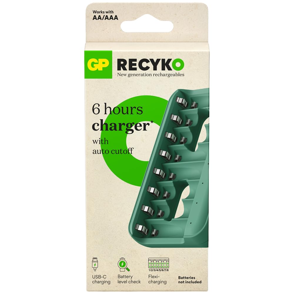 GP E822 USB ładowarka bez baterii (8 sztuk do AA i/lub AAA)