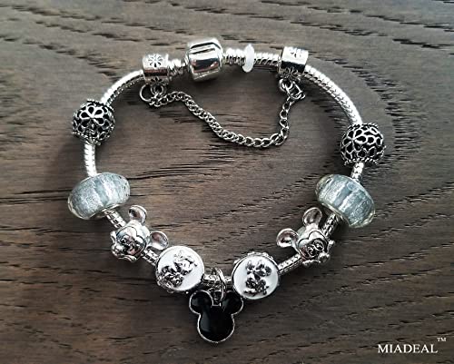 Mouse Theme Charms Bracelet, Silver Plated Anti-Tarnish Alloy4