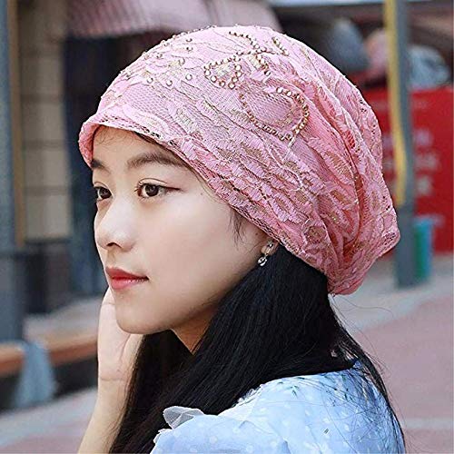Chapeau d'été anti-courants d'air et bonnet écharpe en dentelle douce