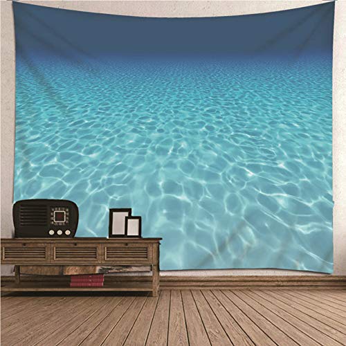 Tapiz de mar KnSam en poliéster azul para decoración de salón de 150 x 130 cm