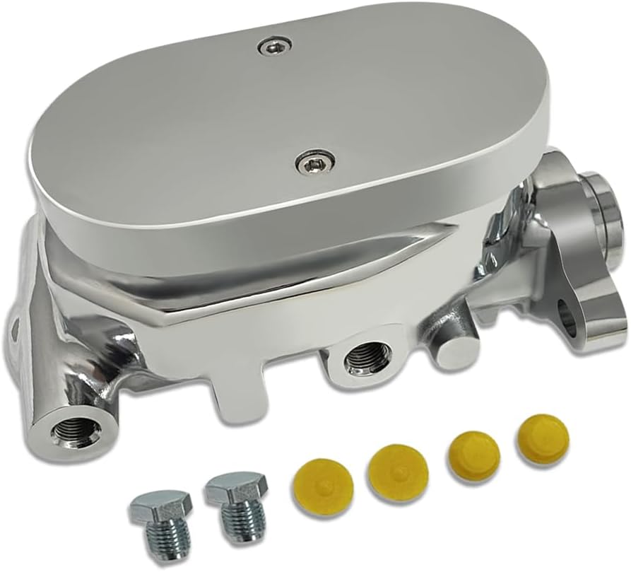 Aluminum Brake Master Cylinder Fits Most GM Application Chrome Finish 1" Bore with Smooth Cap