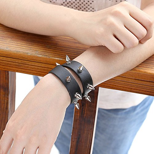 Jovivi Collarino di pelle, regolabile, in stile