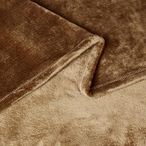 Amazon Basics Fleecedecke, 127 x 152 cm, Braun