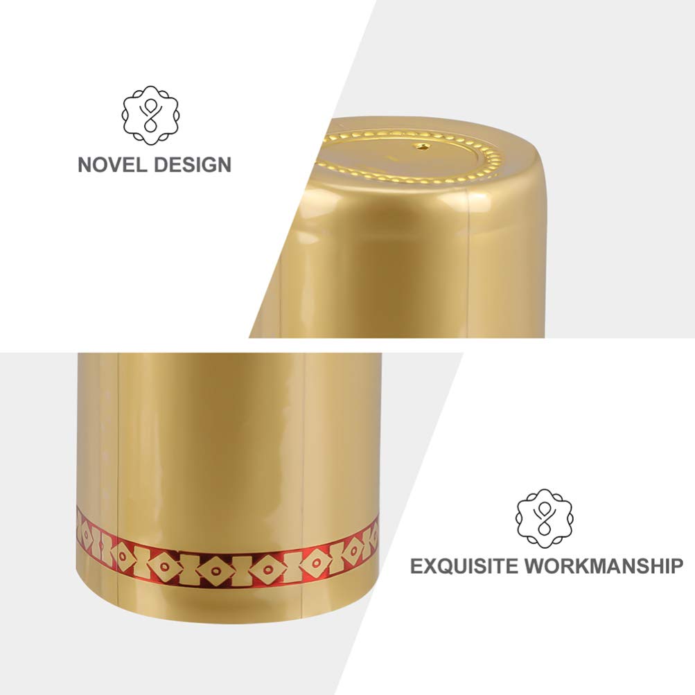 Capsules Thermorétractables Pour Bouteilles De Vin - Lot De 200 (Noir Et Doré) Bouteille Plastique