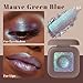 Noerrors Duochrome Plum Mauve Green Blue Glitter Eyeshadow Palette, Holographic Chameleon Rich Color Shimmer Metallic Eye Shadow, Color Shift Sparkle Iridescent Eye Brightener Fairy Makeup for Rave#02