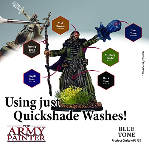 The Army Painter Blue Tone Ink - Quickshade Wash - Non-Toxic Lightly Pigmented Water Based Wash Paint For Tabletop Roleplaying, Boardgames, And Wargames Miniature Model Painting #TOP3