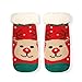 keyouchen Baby Kids Fuzzy Christmas Socks Fleece Warm Slipper with Grips Boys Girls Xmas Winter Non Slip Socks (Deer Red/Green, 1-3Y)