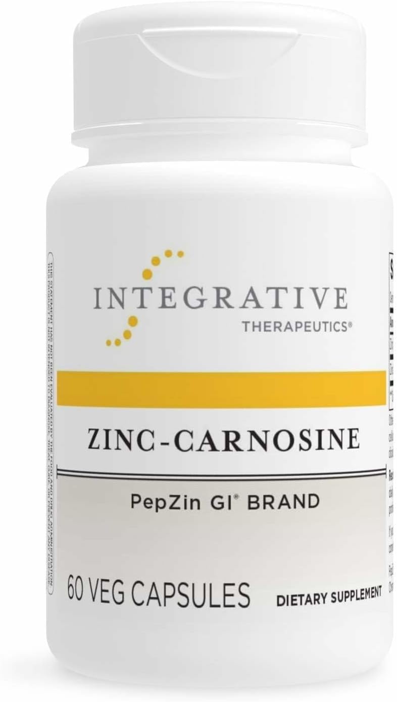Product image of Integrative Therapeutics Zinc-Carnosine - Digestive & Gut Health Support* - GI Tract Supplement - Vegan, Gluten-Free & Dairy-Free - 60 Capsules (60 Servings)